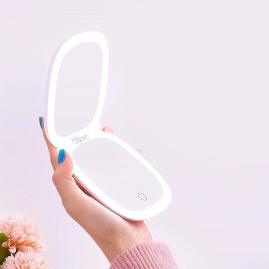 Mini Rechargable LED Makeup Mirror With 5X Magnifying