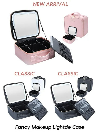 Makeup Travel Case Organizer With LED Lights